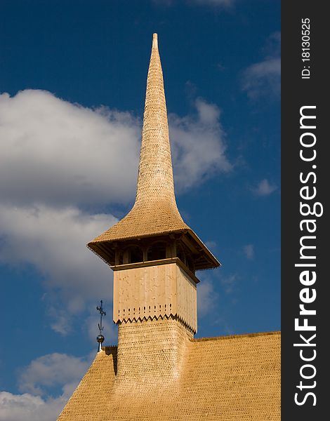 Wooden Church Roof And Steeple
