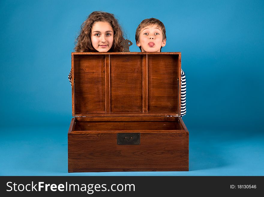 The boy and the girl with in a chest. The boy and the girl with in a chest