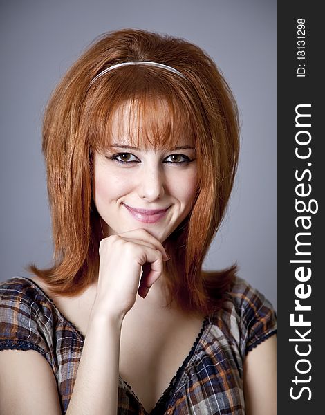 Girl in american 50s-60s style. Studio shot.