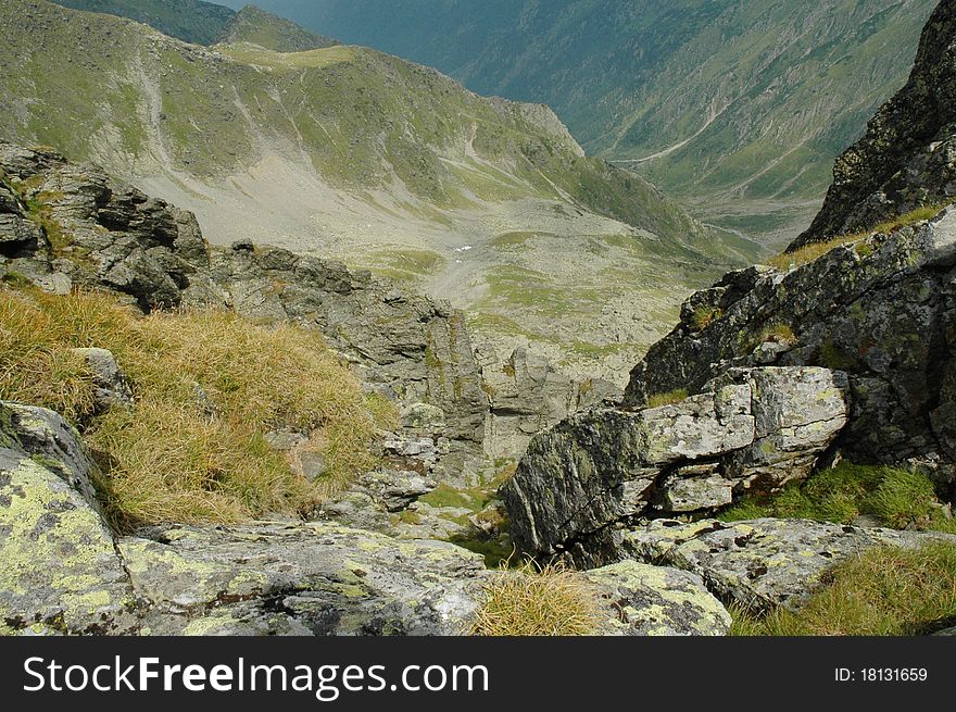 View from the Negoiu peak, Fagaras mountains, Romania. View from the Negoiu peak, Fagaras mountains, Romania