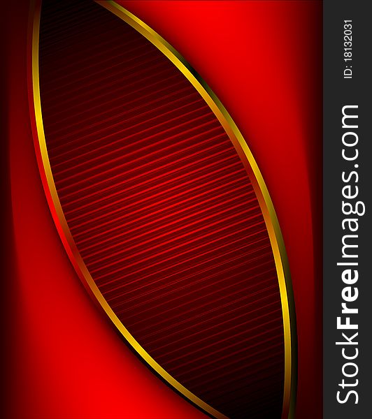 Abstract red background with gold frames