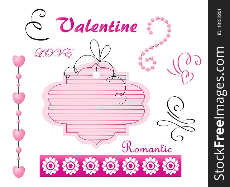 Digital set for Valentine's Day. Digital set for Valentine's Day