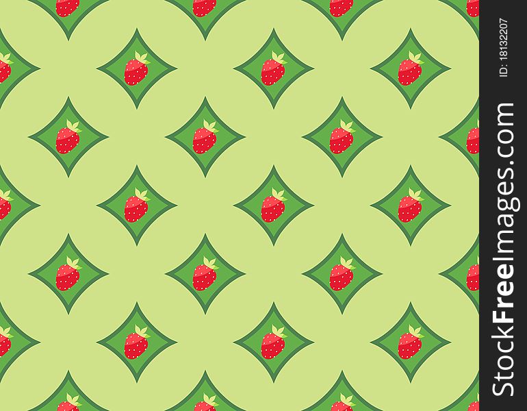 Tiled background pattern with strawberies