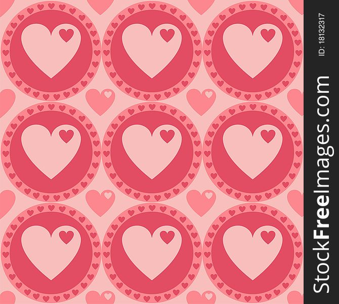 Cute pink pattern with hearts. Cute pink pattern with hearts
