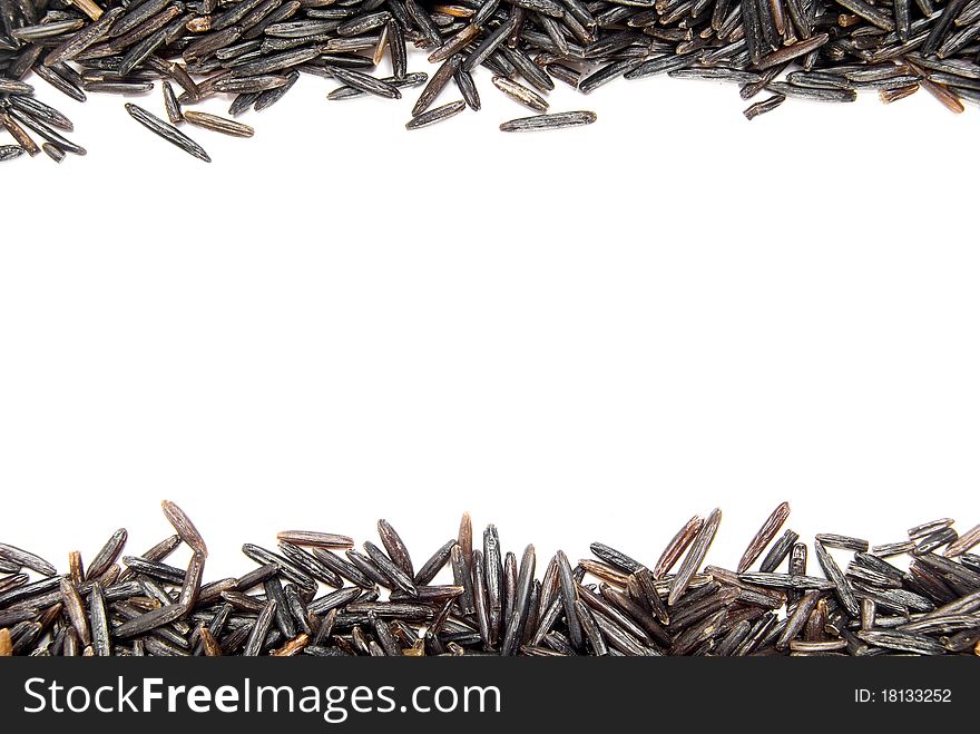 Black rice frame is isolated on the white background