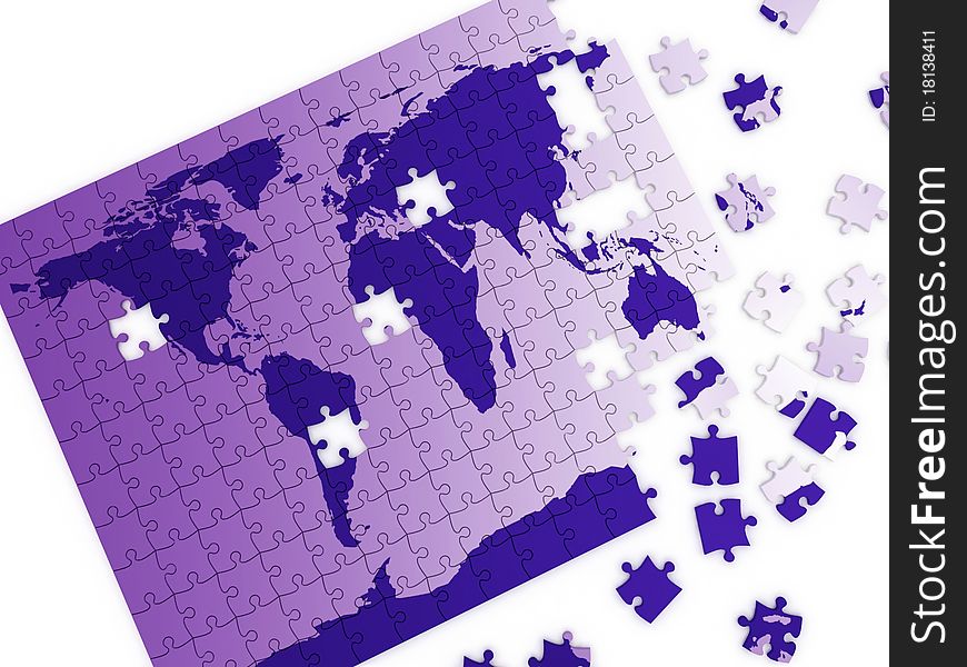 Puzzle map of the world