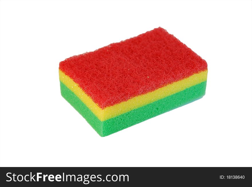 Colorful sponge isolated on a white background