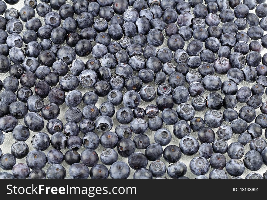 Blueberries On Glass