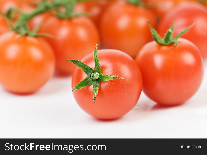 Fresh tomato cherry close up