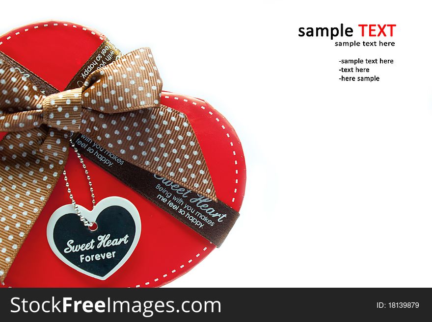 Gift Box Shaped Red Heart on a white background. Gift Box Shaped Red Heart on a white background.