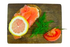 Smoked Salmon On Bread Royalty Free Stock Image Smoked Salmon On Bread Royalty Free Stock Image