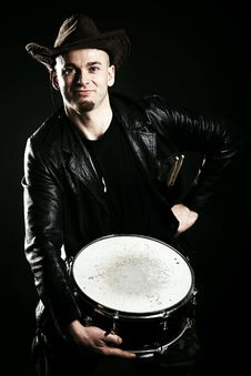 Portrait Of A Drummer Stock Photography Portrait Of A Drummer Stock Photography
