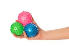 Three Colored Massage Balls Stock Image