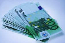 Stack Of 100 Euro Bills Stock Image