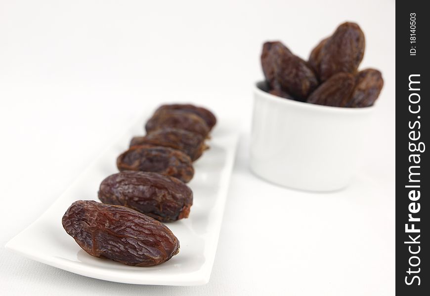 Bowl of dried black dates