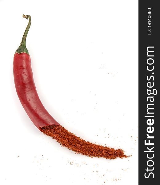 Red chili pepper with paprika. Red chili pepper with paprika