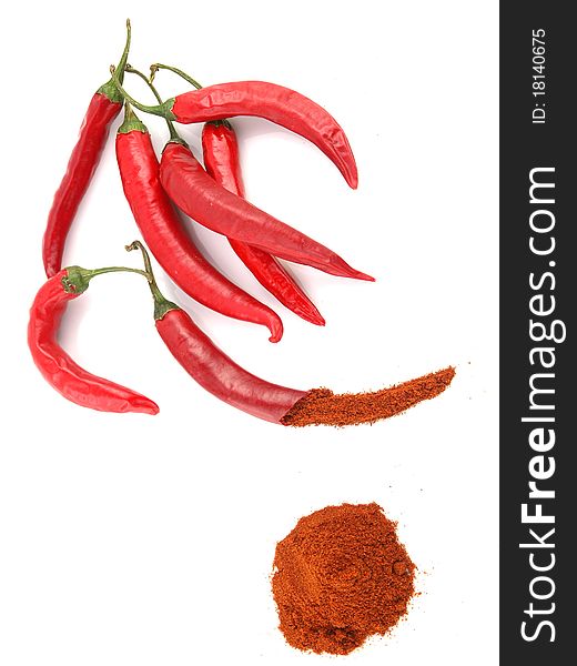 Red chili pepper with paprika. Red chili pepper with paprika