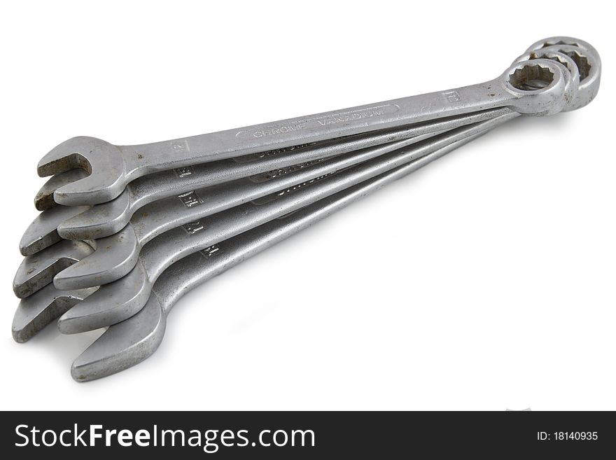 Wrench isolated on white background tools silver