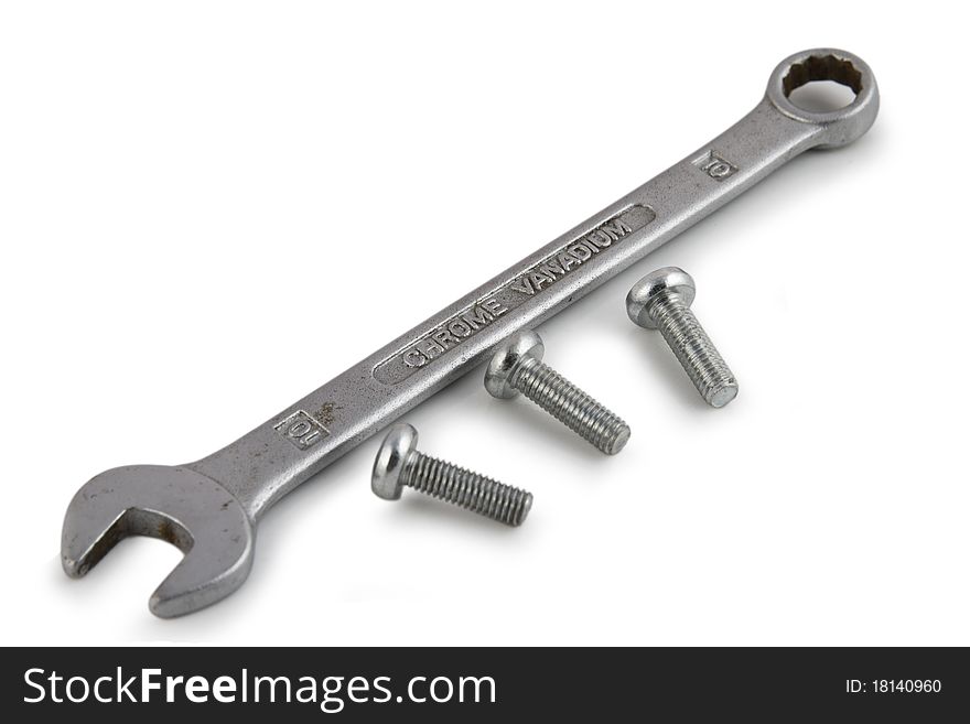 Wrench isolated on white background tools silver