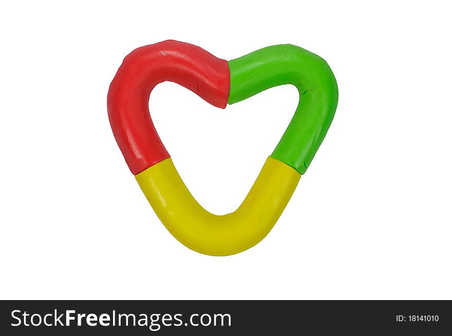 Heart modeling clay sculpture craft toy for kids. Heart modeling clay sculpture craft toy for kids