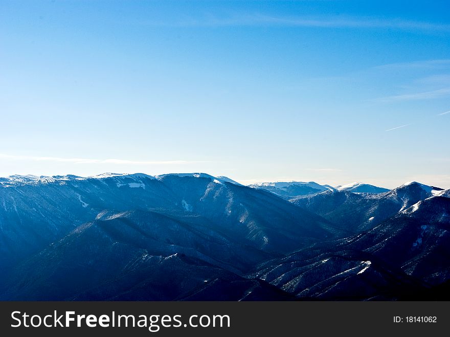 Snow-bound tops of mountain Crimea. Snow-bound tops of mountain Crimea