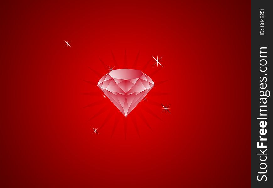 Slot machine diamond icon with red background. Slot machine diamond icon with red background