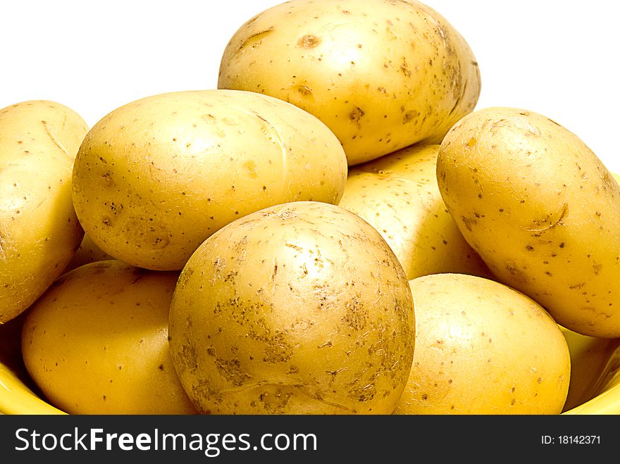 Raw potatoes are ready to be cooked