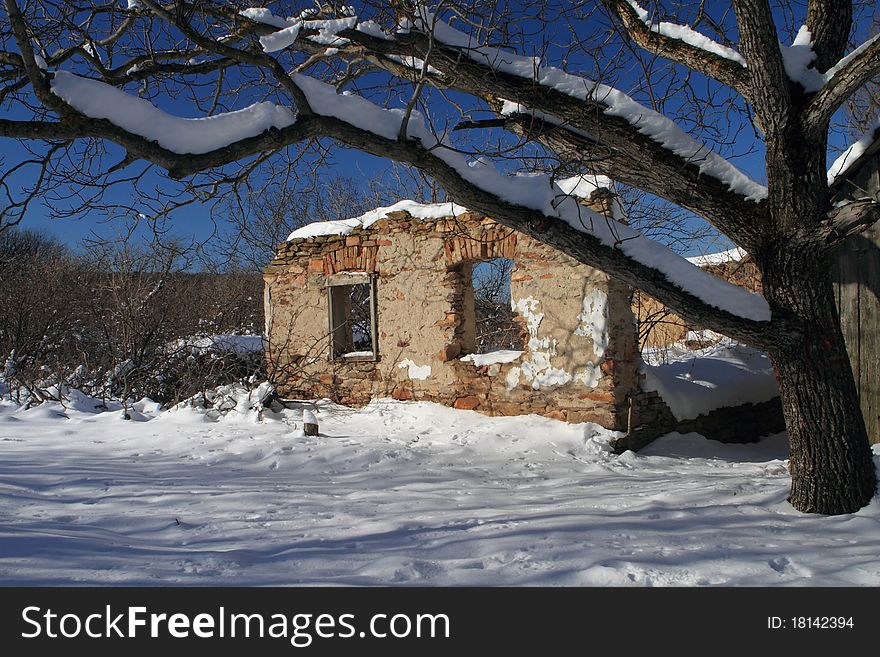 Village house in ruins, Lindenfeld, Romania. Village house in ruins, Lindenfeld, Romania