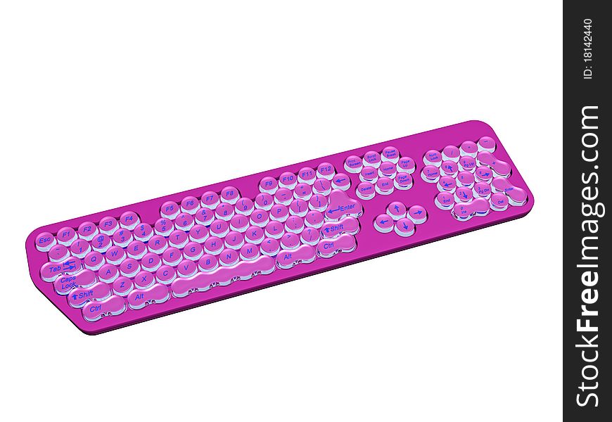 Pink keyboard with round buttons
