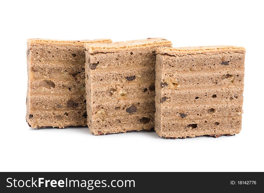 Three cookies isolated on a white background