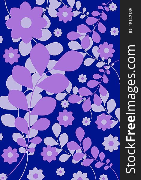 Floral background in blue, purple and gray. Floral background in blue, purple and gray