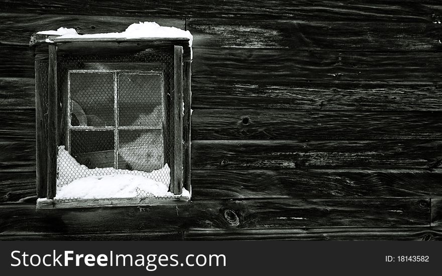 A view of a snow-covered window