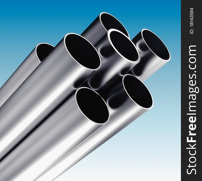 Metal tube - 3d industrial background