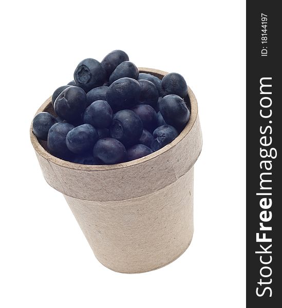 Blueberry Harvest Concept Isolated on White with a Clipping Path.