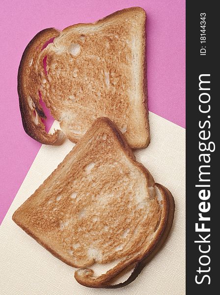 Toasted Bread Toast on Modern Pink and Yellow