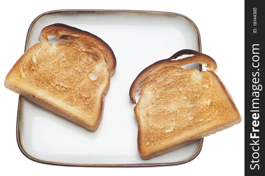 Toasted White Bread Isolated on white with a Clipping Path. Toasted White Bread Isolated on white with a Clipping Path.