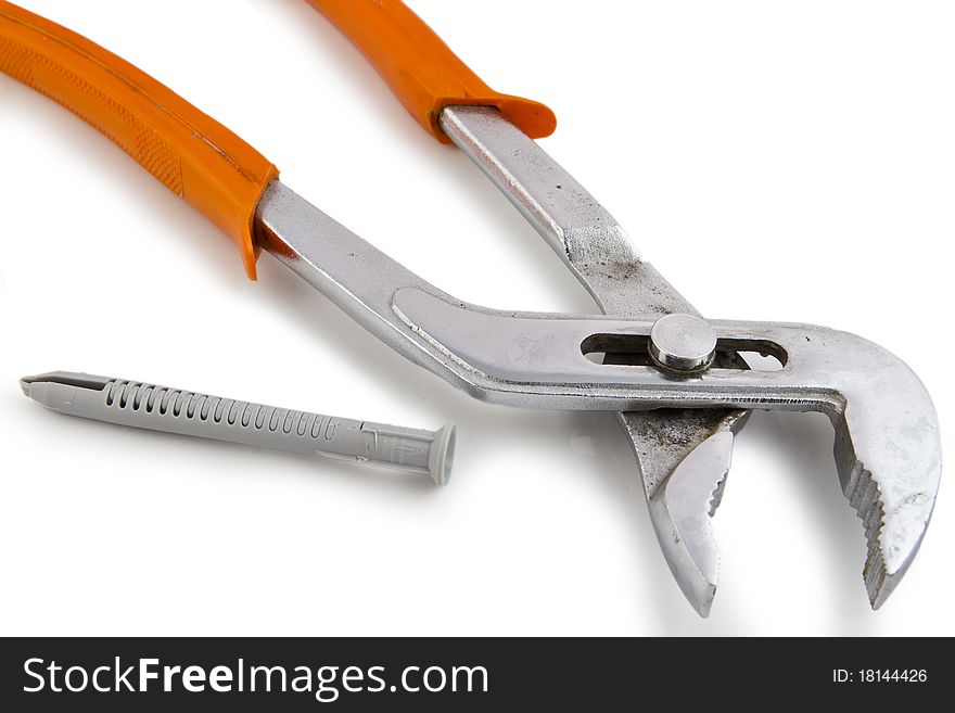 Wrench isolated on white background tools silver. Wrench isolated on white background tools silver