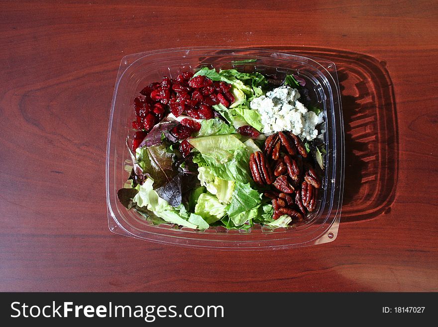 Fancy salad with nuts, blue cheese and cranberries. Fancy salad with nuts, blue cheese and cranberries.