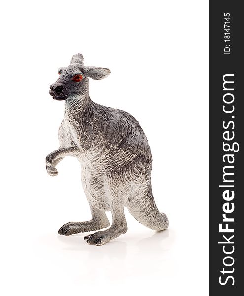 Toy kangaroo, isolated on a white background