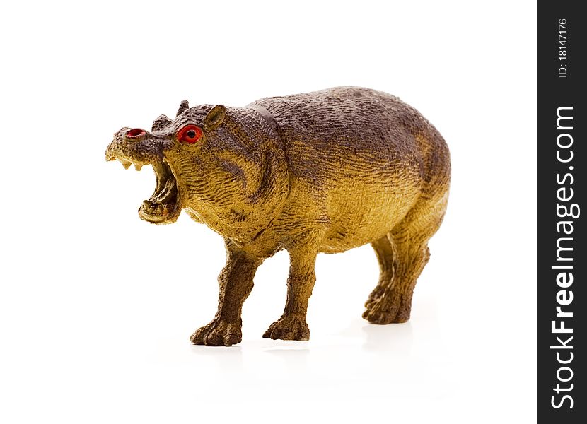 Toy hippo, isolated on a white background