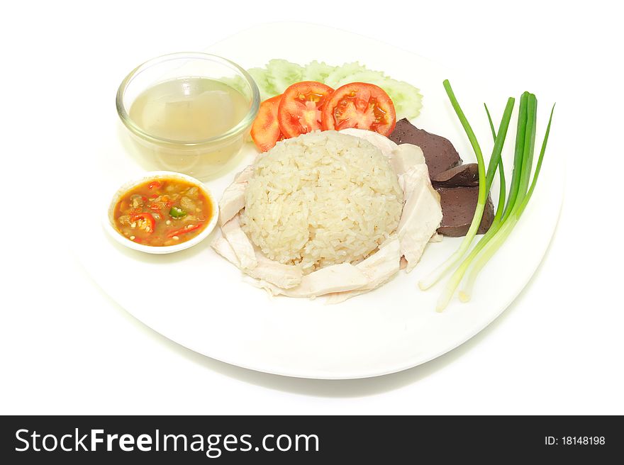 Hainanese Chicken Rice or soup.