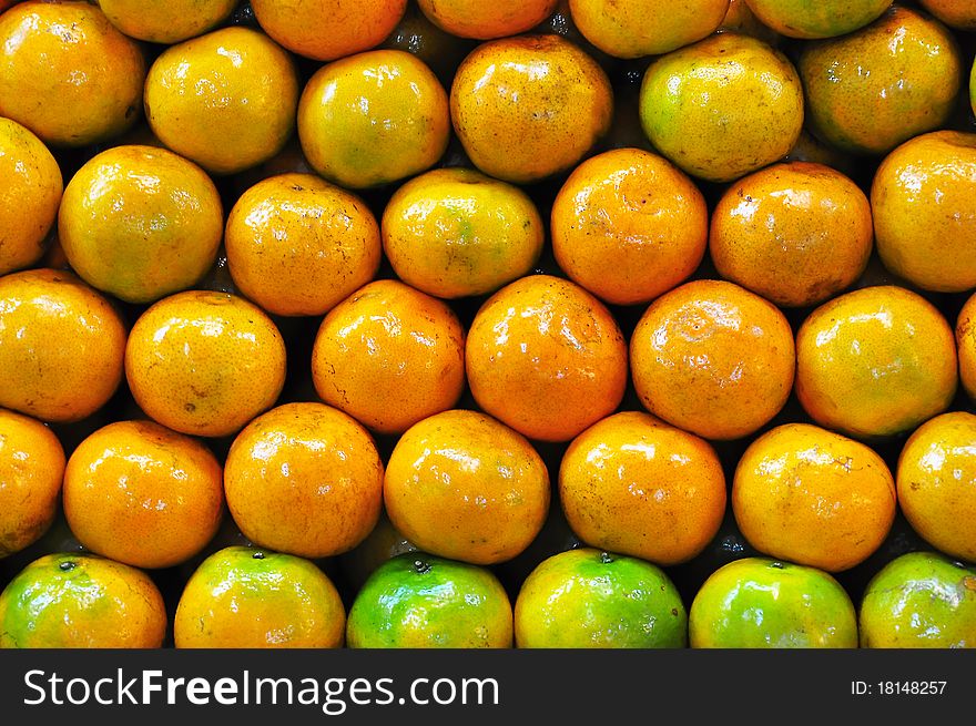 Fresh orange fruit on the market