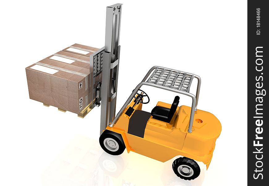 Forklift With Boxes