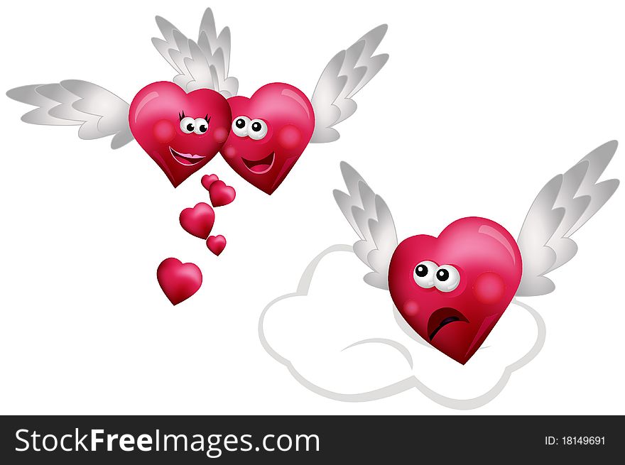 Three Flying Hearts