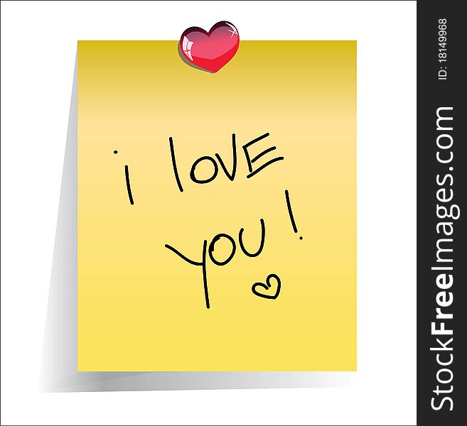 Love you paper note with place for your text