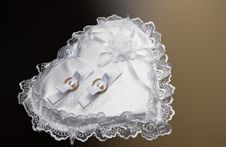 Weddig Rings On White Heart Stock Photos Weddig Rings On White Heart Stock Photos