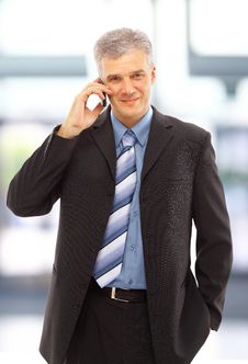 Young Happy Businessman Calling Stock Images