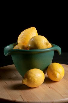 Lemons And Bowl Stock Photos