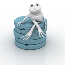 Frog On The Tablets Stock Photography Frog On The Tablets Stock Photography