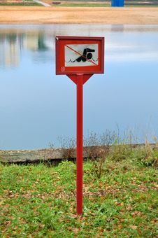 No Swimming Sign Stock Photo